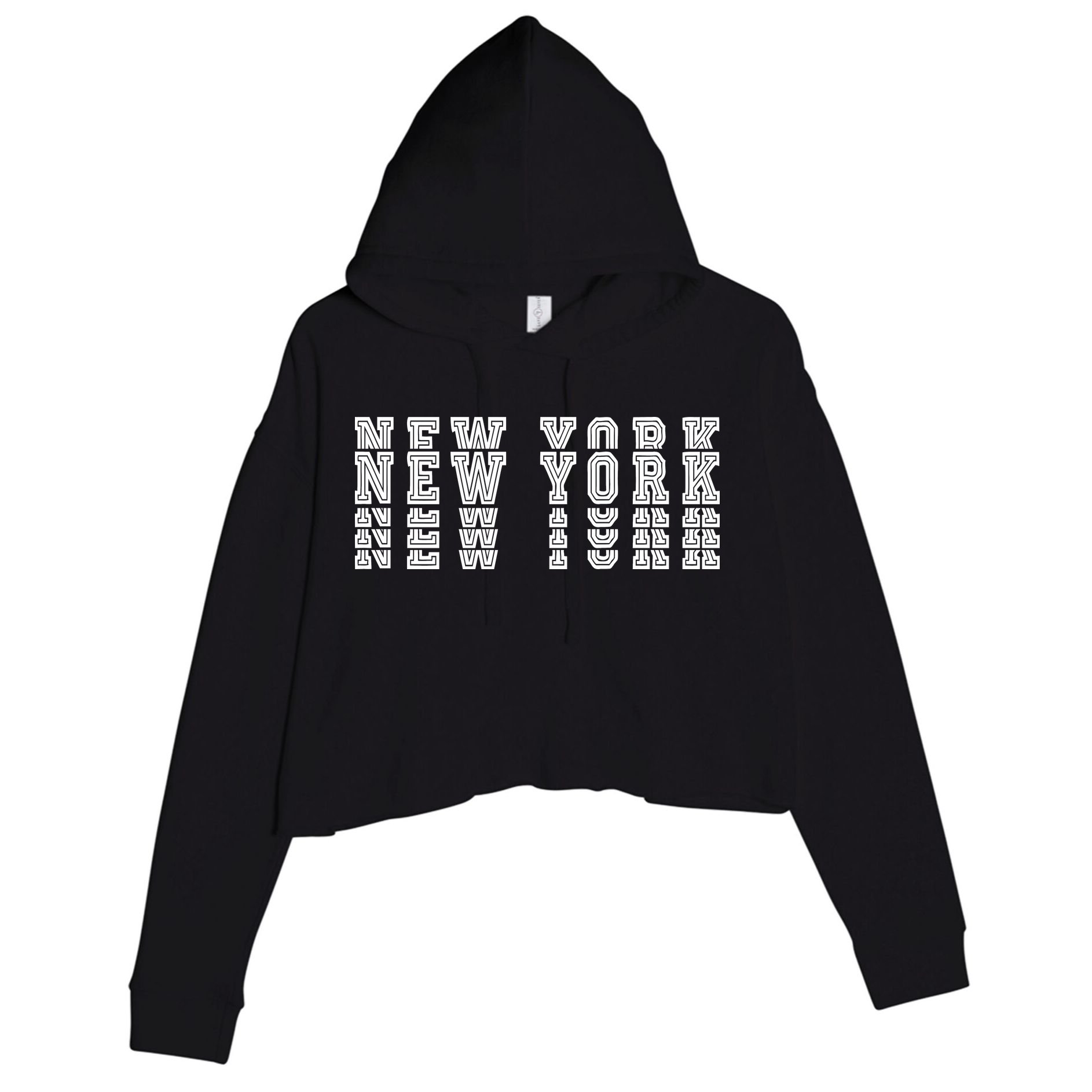New York Stacked Crop Fleece Hoodie