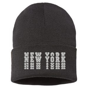 New York Stacked Sustainable Knit Beanie