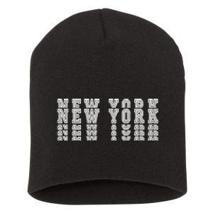 New York Stacked Short Acrylic Beanie