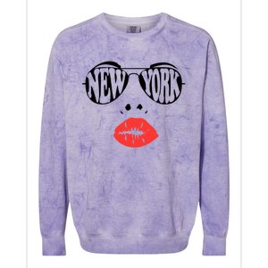 New York Summer Coral Lips National Sunglasses Day Cute Gift Colorblast Crewneck Sweatshirt