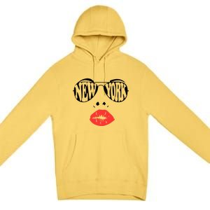 New York Summer Coral Lips National Sunglasses Day Cute Gift Premium Pullover Hoodie