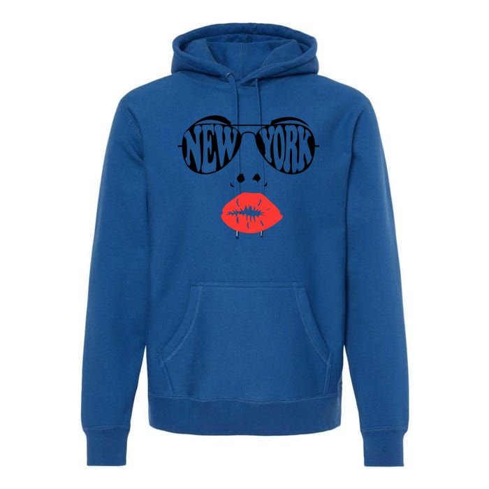 New York Summer Coral Lips National Sunglasses Day Cute Gift Premium Hoodie