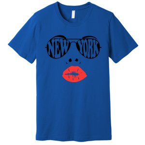 New York Summer Coral Lips National Sunglasses Day Cute Gift Premium T-Shirt