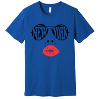 New York Summer Coral Lips National Sunglasses Day Cute Gift Premium T-Shirt