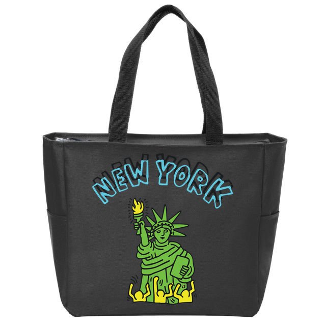 New York Statue Of Liberty Zip Tote Bag