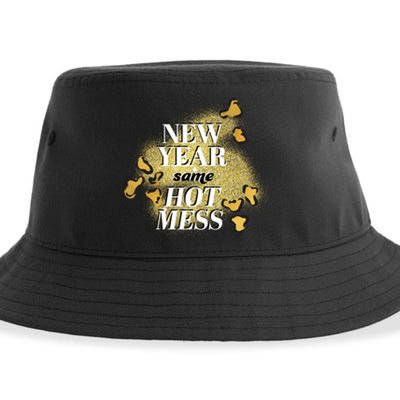 New Year Same Hot Mess Sustainable Bucket Hat