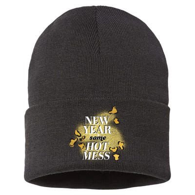 New Year Same Hot Mess Sustainable Knit Beanie