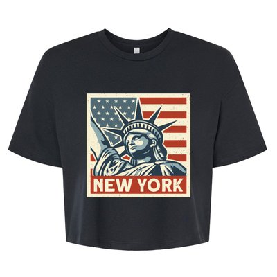 New York Stamp For Travellers And Tourists Bella+Canvas Jersey Crop Tee