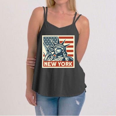 New York Stamp For Travellers And Tourists Women's Strappy Tank