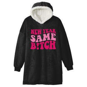 New Year Same Bitch Pink Funny Hooded Wearable Blanket