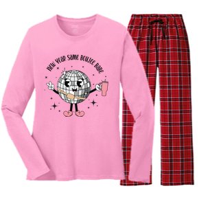 New Year Same Boujee Babe Happy New Year Women's Long Sleeve Flannel Pajama Set 