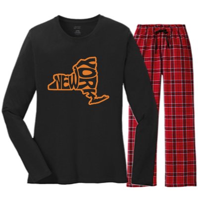 New York Sports Gift Buffalo Women's Long Sleeve Flannel Pajama Set 