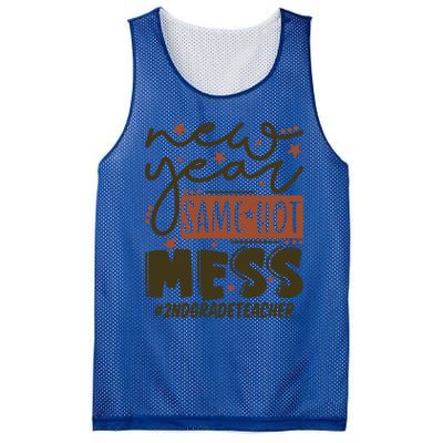 New Year Same Hot Mess 2nd Grade Teacher Gift Mesh Reversible Basketball Jersey Tank