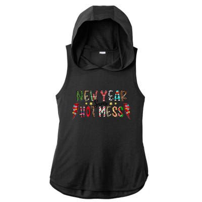 New Year Same Hot Mess Christmas Family Matching Pajamas Meaningful Gift Ladies PosiCharge Tri-Blend Wicking Draft Hoodie Tank