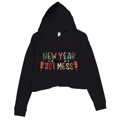 New Year Same Hot Mess Christmas Family Matching Pajamas Meaningful Gift Crop Fleece Hoodie