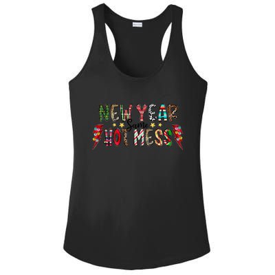 New Year Same Hot Mess Christmas Family Matching Pajamas Meaningful Gift Ladies PosiCharge Competitor Racerback Tank