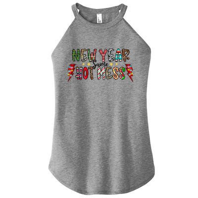 New Year Same Hot Mess Christmas Family Matching Pajamas Meaningful Gift Women's Perfect Tri Rocker Tank