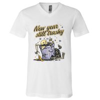 New Years Still Trashy Funny NYE V-Neck T-Shirt