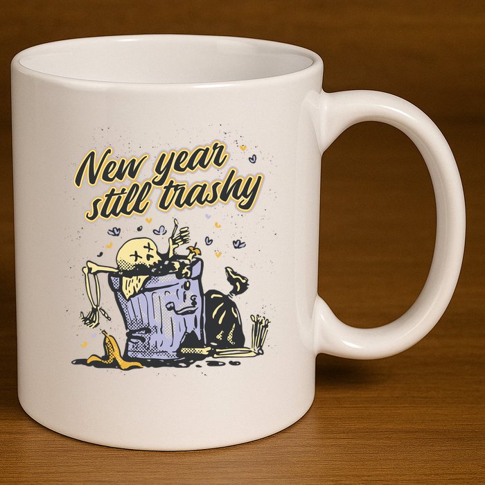 New Years Still Trashy Funny NYE 11oz C Handle Ceramic Mug