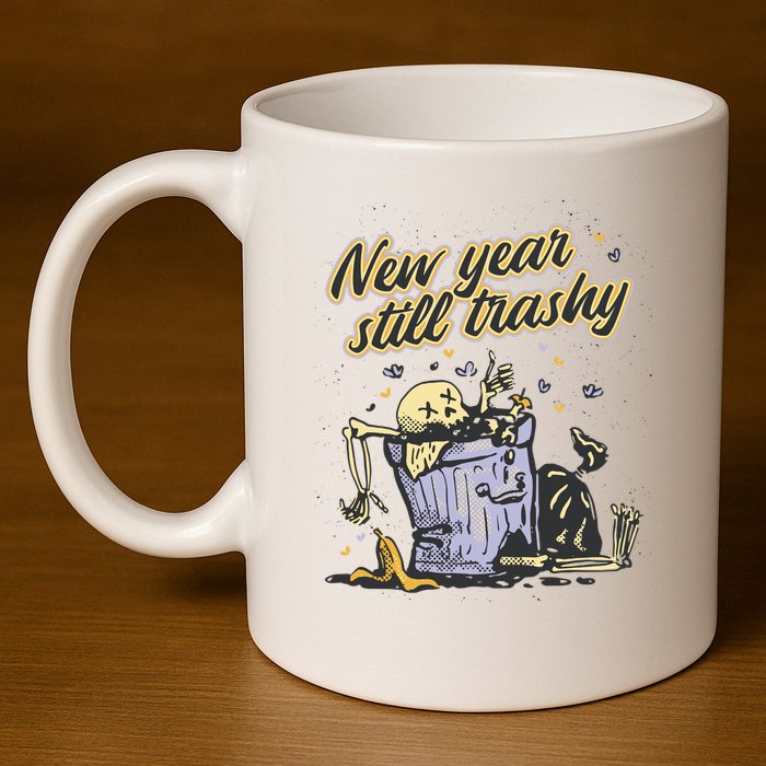 New Years Still Trashy Funny NYE 11oz C Handle Ceramic Mug