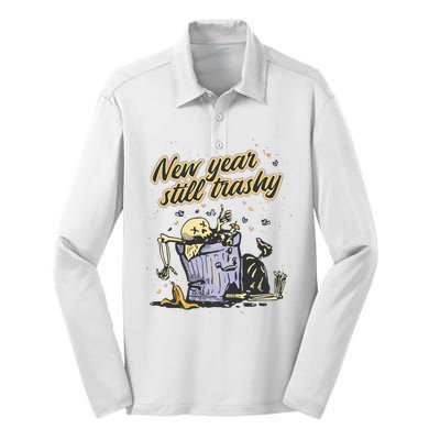 New Years Still Trashy Funny NYE Silk Touch Performance Long Sleeve Polo