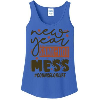 New Year Same Hot Mess Counselor Life Gift Ladies Essential Tank