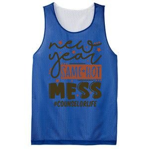 New Year Same Hot Mess Counselor Life Gift Mesh Reversible Basketball Jersey Tank