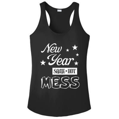 New Year Same Hot Mess Crazy Life Busy Mom Holiday Party Great Gift Ladies PosiCharge Competitor Racerback Tank