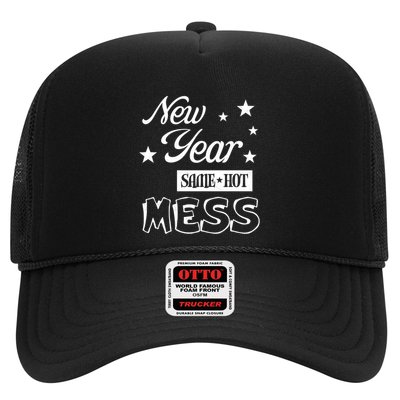 New Year Same Hot Mess Crazy Life Busy Mom Holiday Party Great Gift Trucker Hat