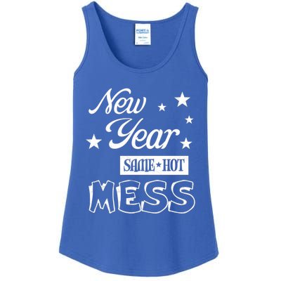 New Year Same Hot Mess Crazy Life Busy Mom Holiday Party Great Gift Ladies Essential Tank