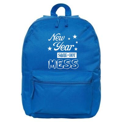 New Year Same Hot Mess Crazy Life Busy Mom Holiday Party Great Gift 16 in Basic Backpack