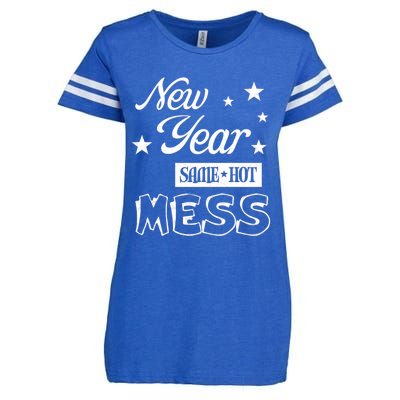 New Year Same Hot Mess Crazy Life Busy Mom Holiday Party Great Gift Enza Ladies Jersey Football T-Shirt