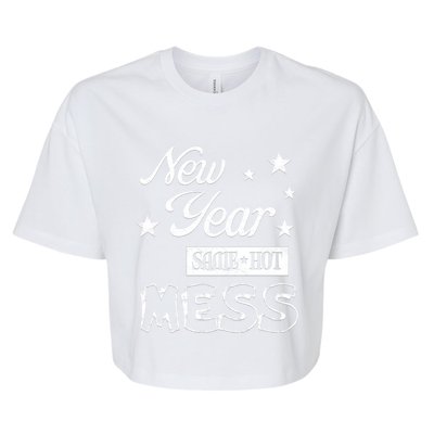 New Year Same Hot Mess Crazy Life Busy Mom Holiday Party Great Gift Bella+Canvas Jersey Crop Tee