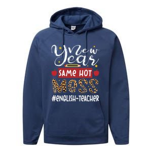 New Year Same Hot Mess English Teacher New Year Gift Performance Fleece Hoodie