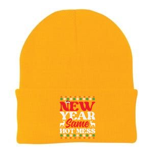 New Year Same Hot Mess Funny Graphic Graphic Gift Knit Cap Winter Beanie