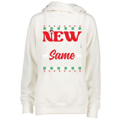 New Year Same Hot Mess Funny Graphic Graphic Gift Womens Funnel Neck Pullover Hood