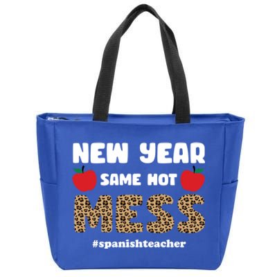 New Year Same Hot Mess Funny Spanish Teacher Gift Zip Tote Bag