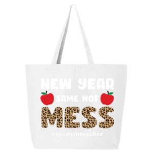 New Year Same Hot Mess Funny Spanish Teacher Gift 25L Jumbo Tote