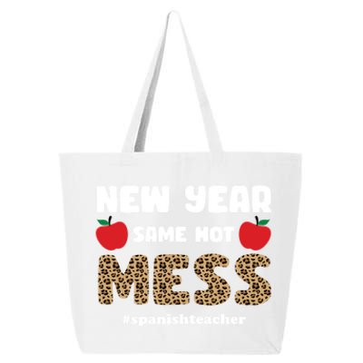 New Year Same Hot Mess Funny Spanish Teacher Gift 25L Jumbo Tote