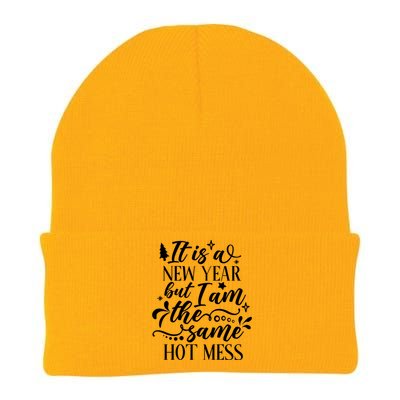 New Year Same Hot Mess Funny Quote Gift Knit Cap Winter Beanie