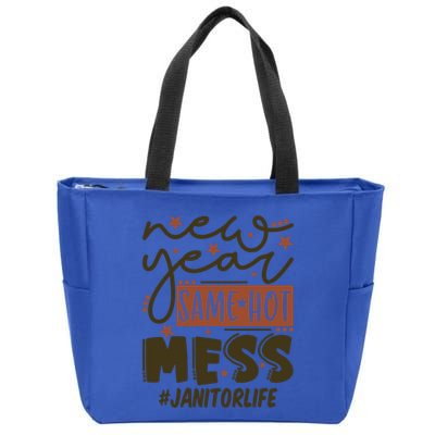New Year Same Hot Mess Janitor Life Gift Zip Tote Bag