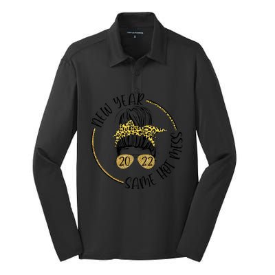 New Year Same Hot Mess Leopard New Years Eve Party Cute Gift Silk Touch Performance Long Sleeve Polo