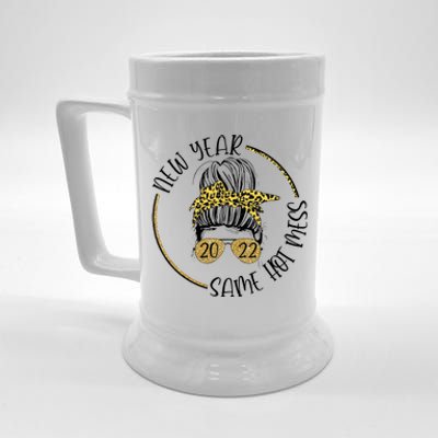 New Year Same Hot Mess Leopard New Years Eve Party Cute Gift Beer Stein