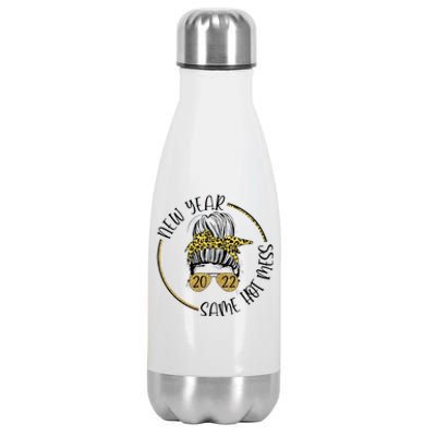 New Year Same Hot Mess Leopard New Years Eve Party Cute Gift Stainless Steel Insulated Water Bottle