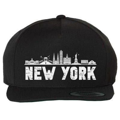 New York Skyline Heartbeat Statue Of Liberty Wool Snapback Cap