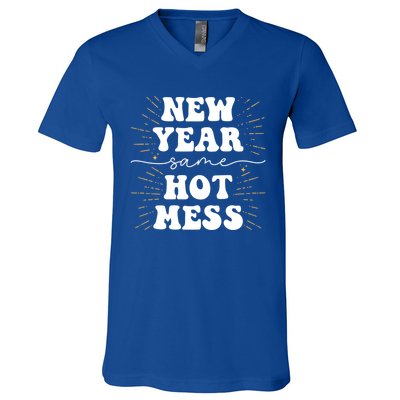 New Year Same Hot Mess New Years Eve Gift V-Neck T-Shirt