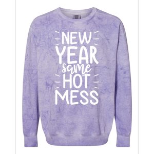 New Year Same Hot Mess Outfit Funny New Years Gift Colorblast Crewneck Sweatshirt