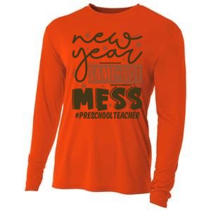 New Year Same Hot Mess Preschool Teacher Gift Cooling Performance Long Sleeve Crew