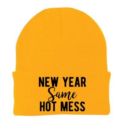 New Year Same Hot Mess Resolutions Workout Funny Party Funny Gift Knit Cap Winter Beanie