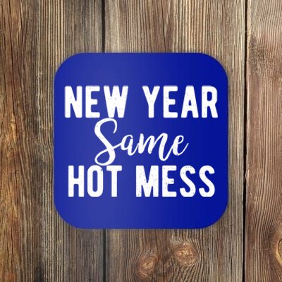 New Year Same Hot Mess Resolutions Workout Funny Party Funny Gift Coaster